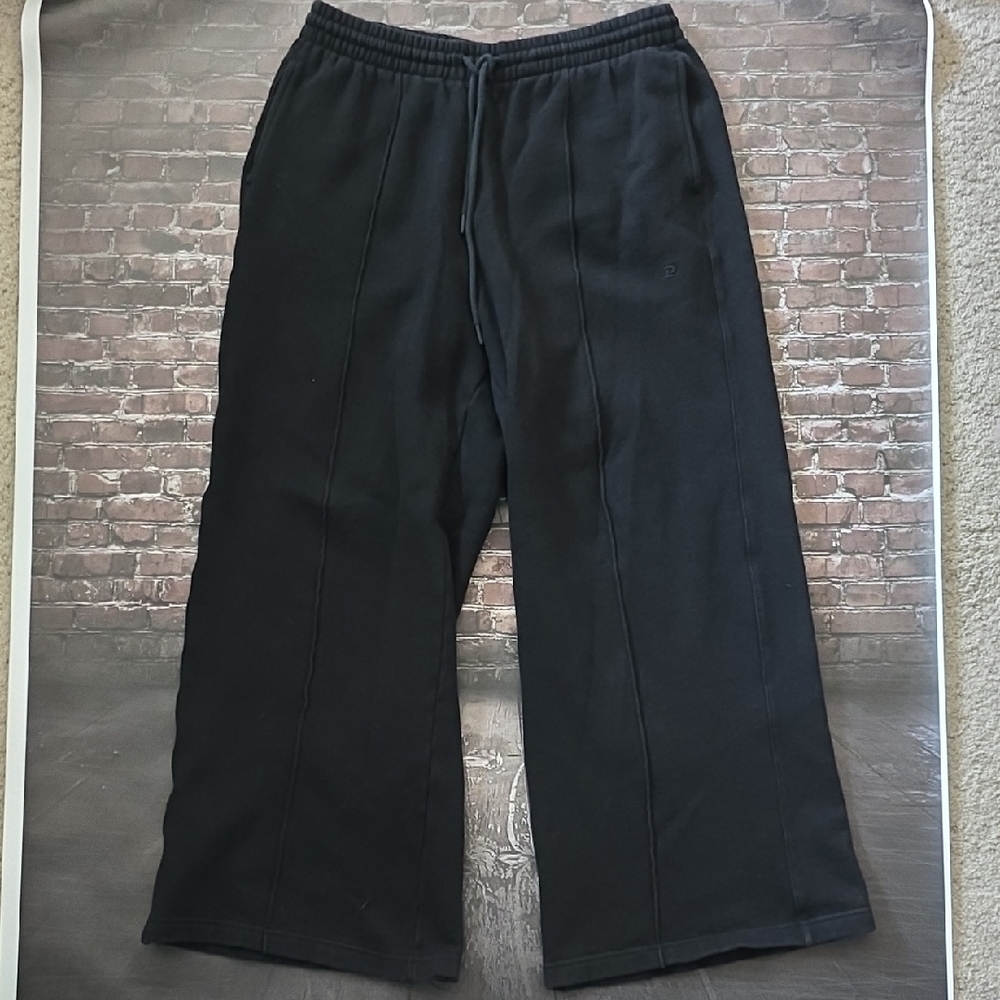 Victoria's Secret Women's Black Wide-Leg Drawstring Pants - L